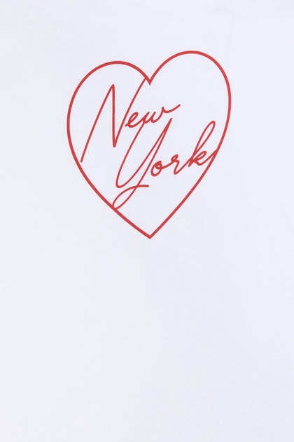 T-shirt de coupe garçonne à imprimé New York Heart