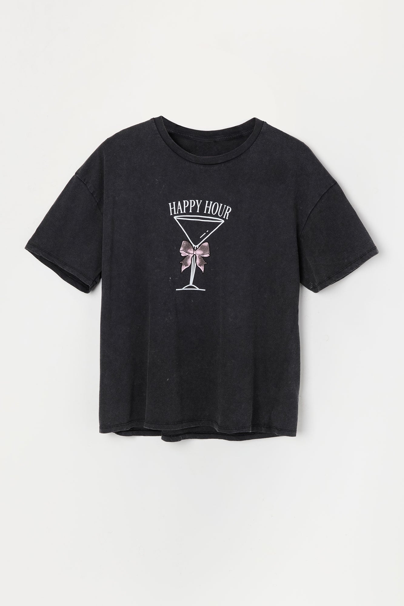 Happy Hour Graphic Washed Boyfriend T-Shirt