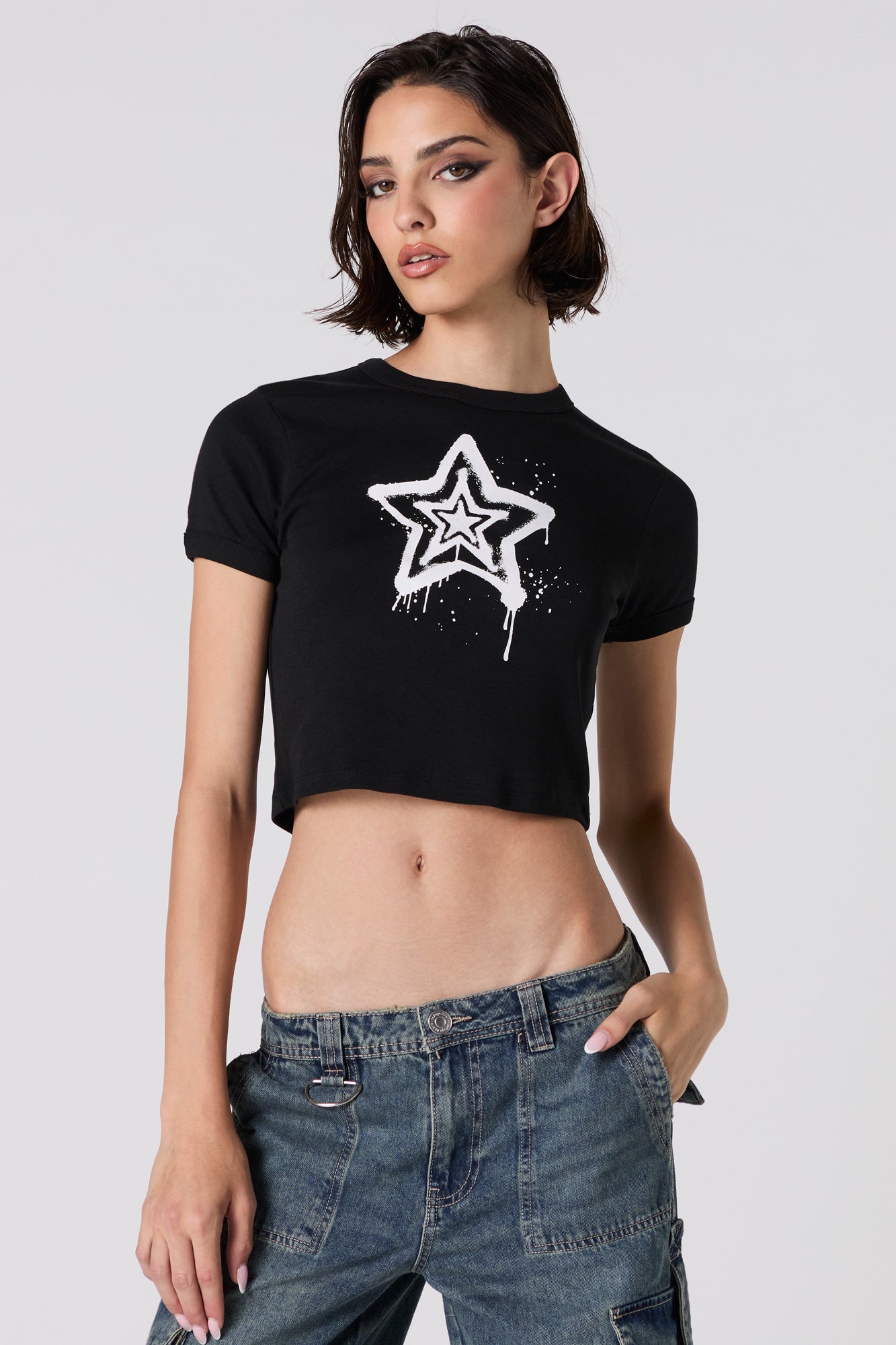 Star Graphic Ribbed Baby T-Shirt