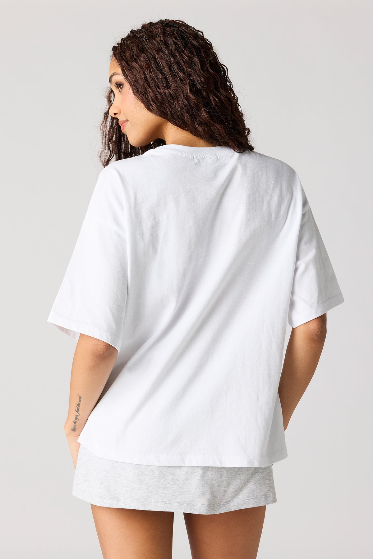 Alt View 2. Rhinestone Graphic Boyfriend T-Shirt - White