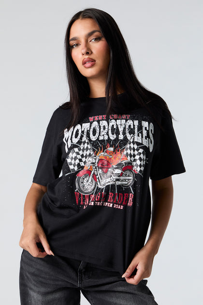 T-shirt de coupe garçonne à imprimé West Coast Motorcycles