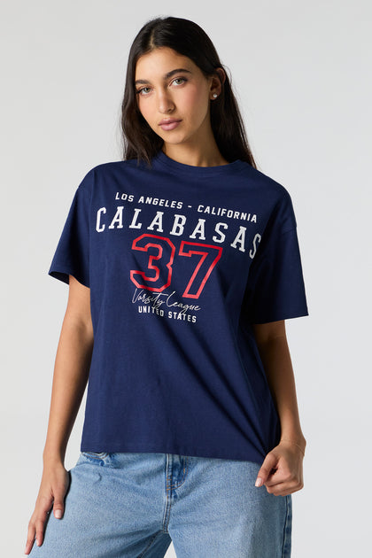 T-shirt de coupe garçonne à imprimé Calabasas