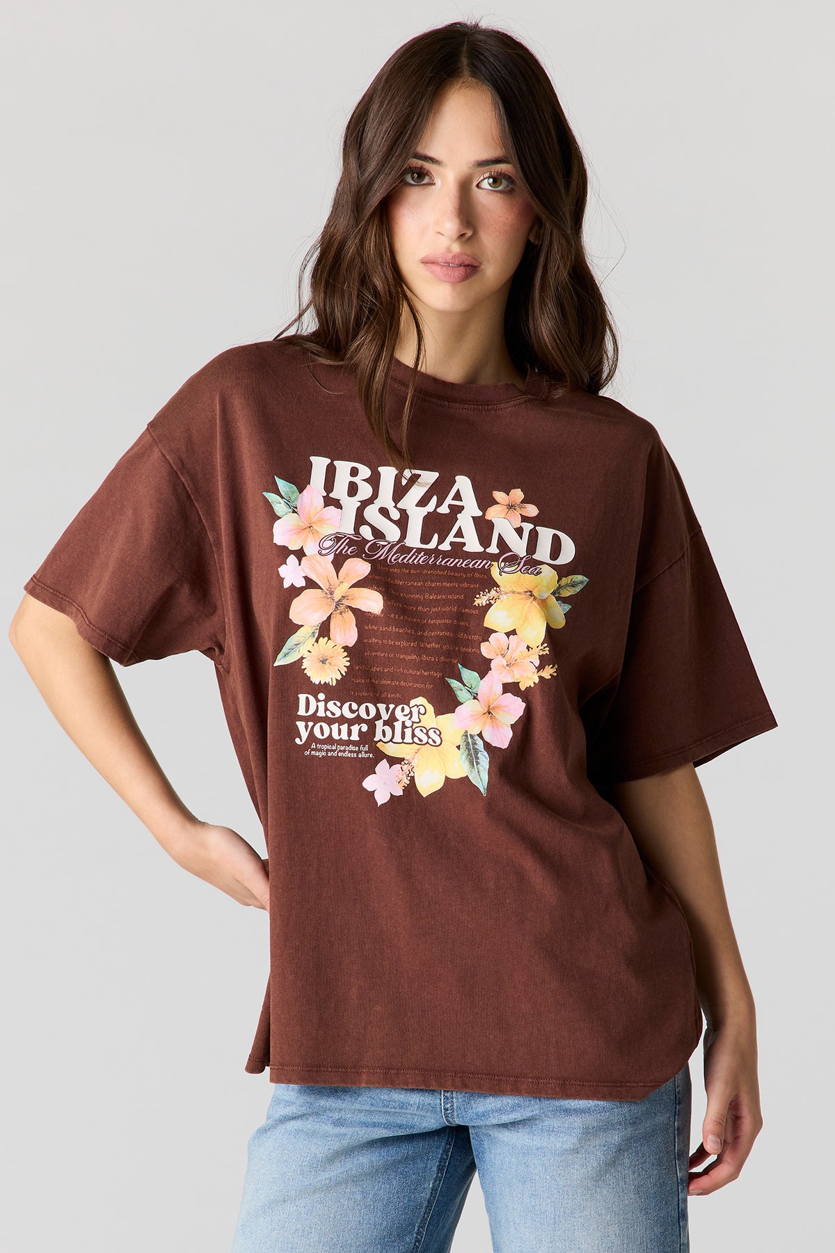 T-shirt de coupe garçonne imprimé