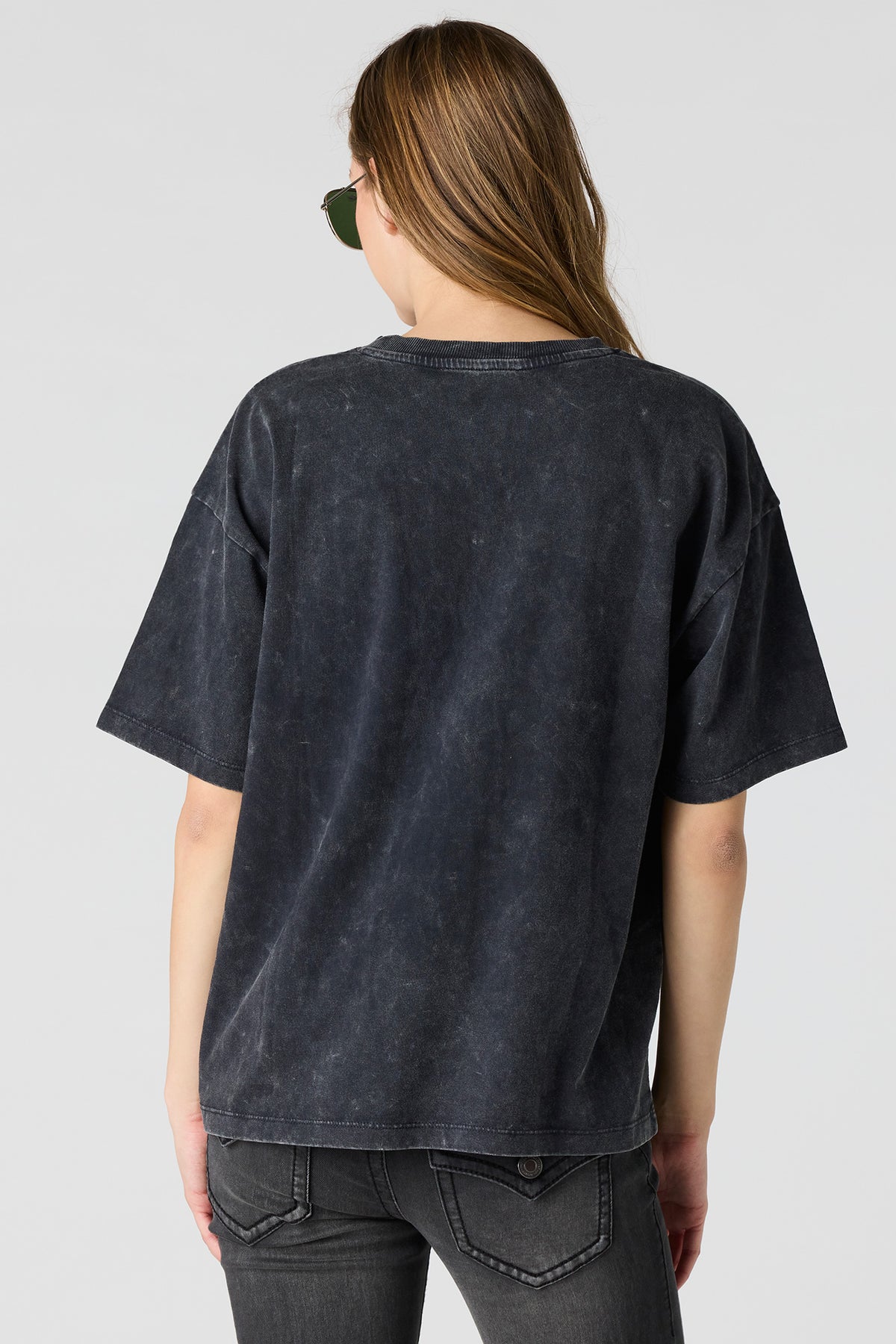Alt View 2. Washed Graphic Boyfriend T-Shirt - Clear