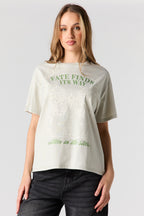 T-shirt de coupe garçonne imprimé