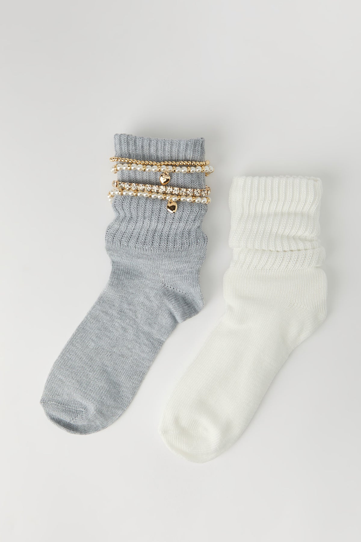 Socks & Sock Bracelets Set - Heather Grey