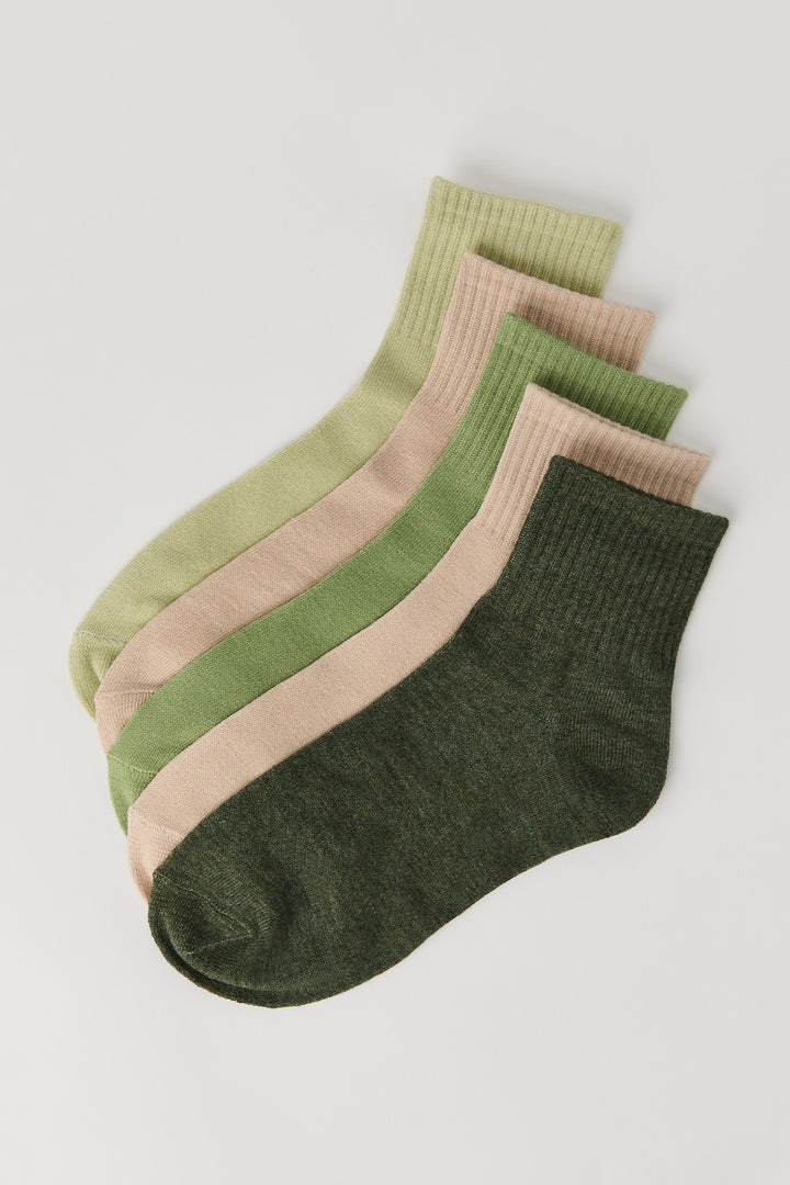 Chaussettes un quart unies (paquet de 5)