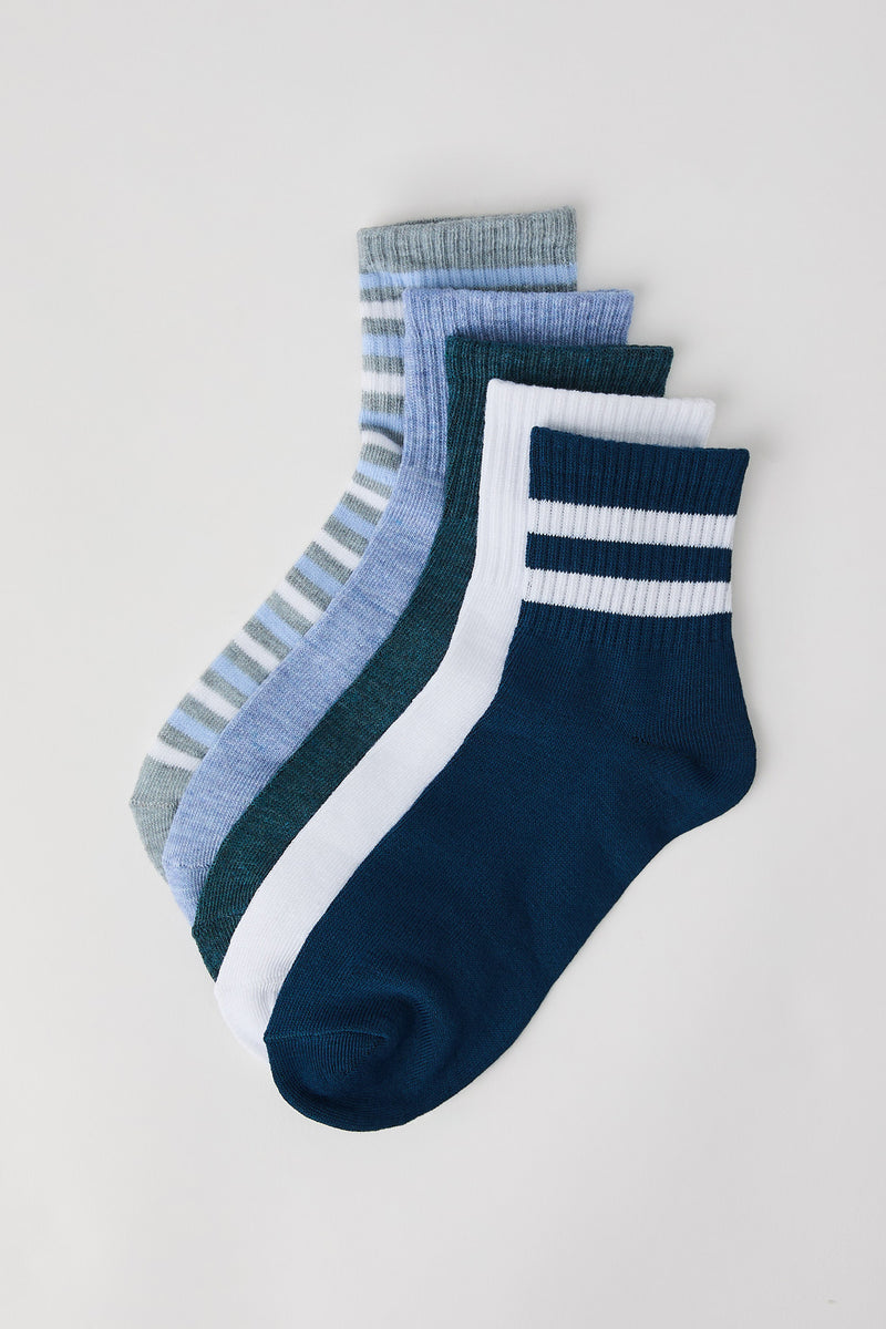 Chaussettes rayées et unies (5 paires)