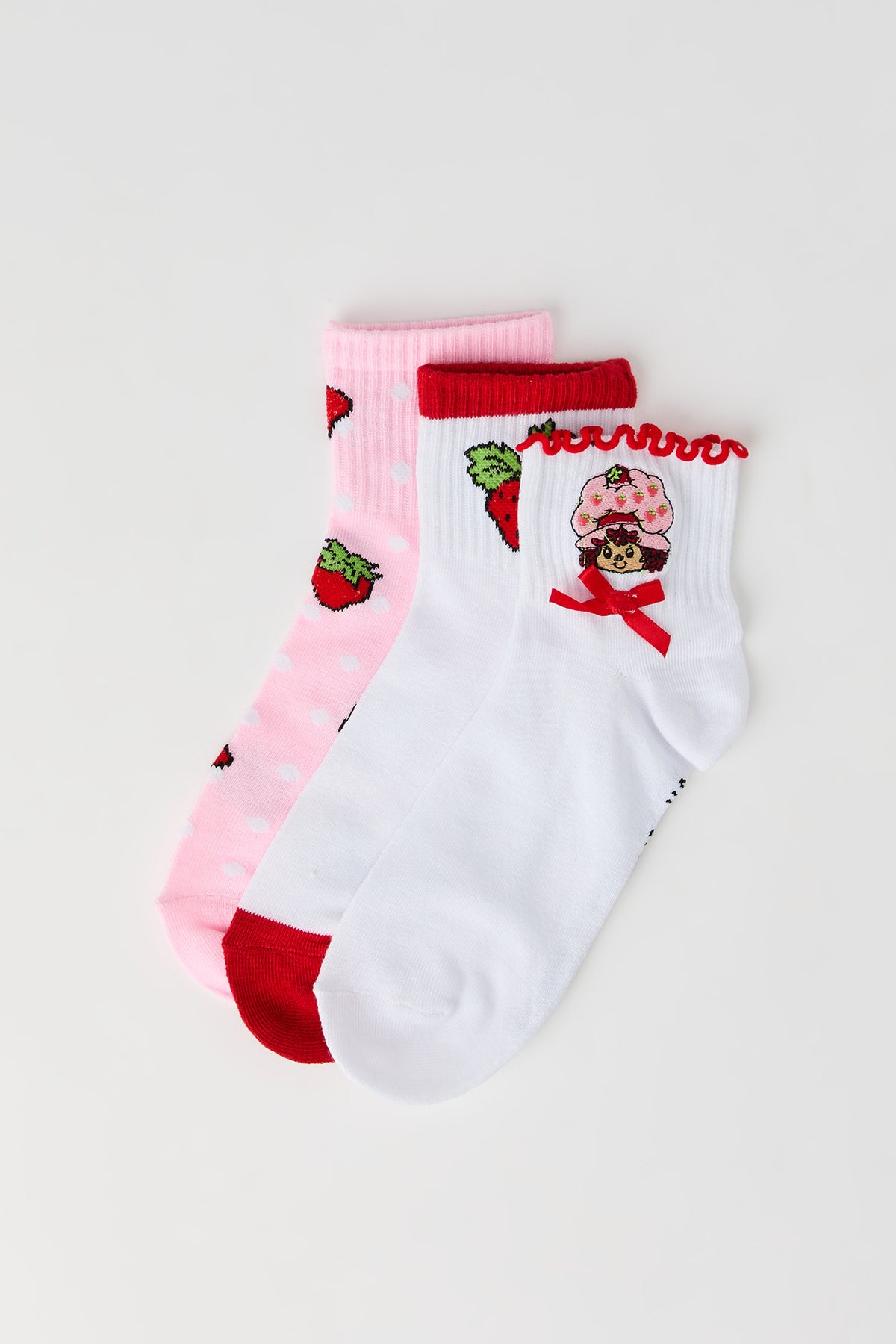 Strawberry Shortcake Quarter Socks (3 Pack) - Red