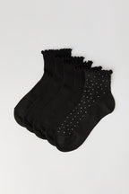 Rhinestone Ruffle Socks (5 Pack)