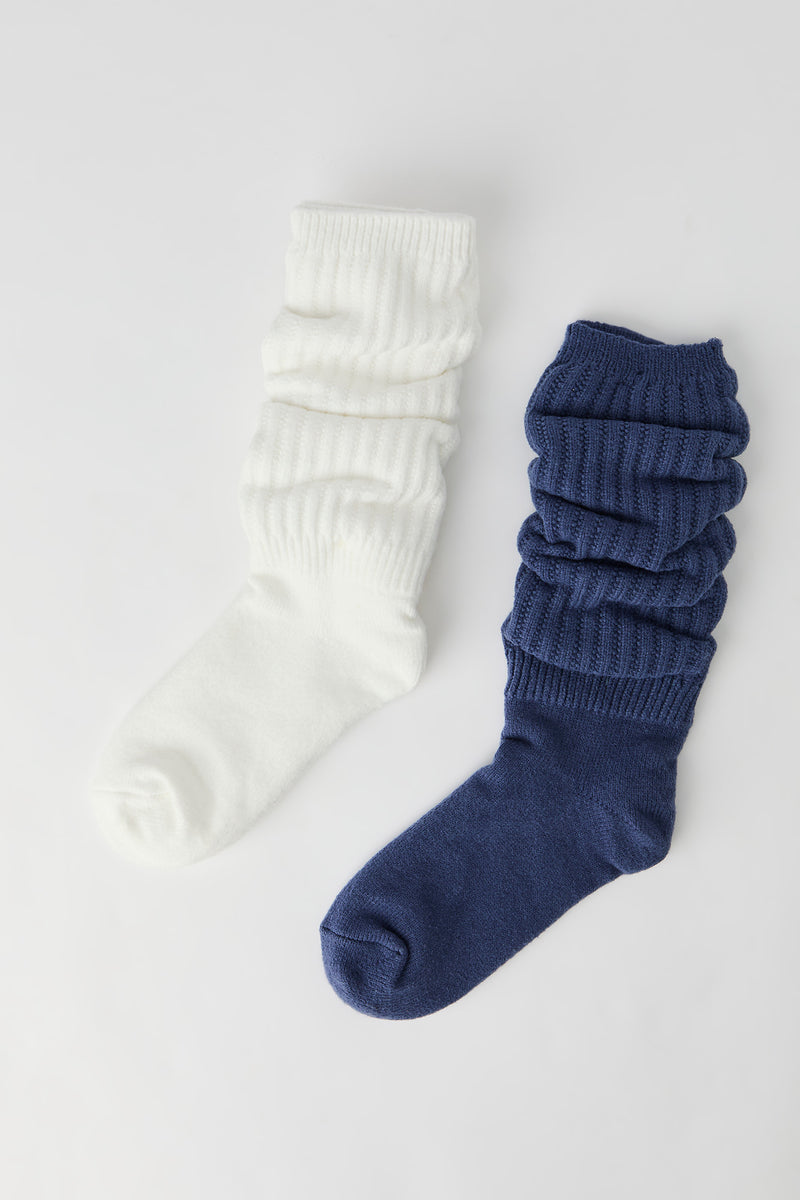Slouchy Ribbed Socks (2 Pack)