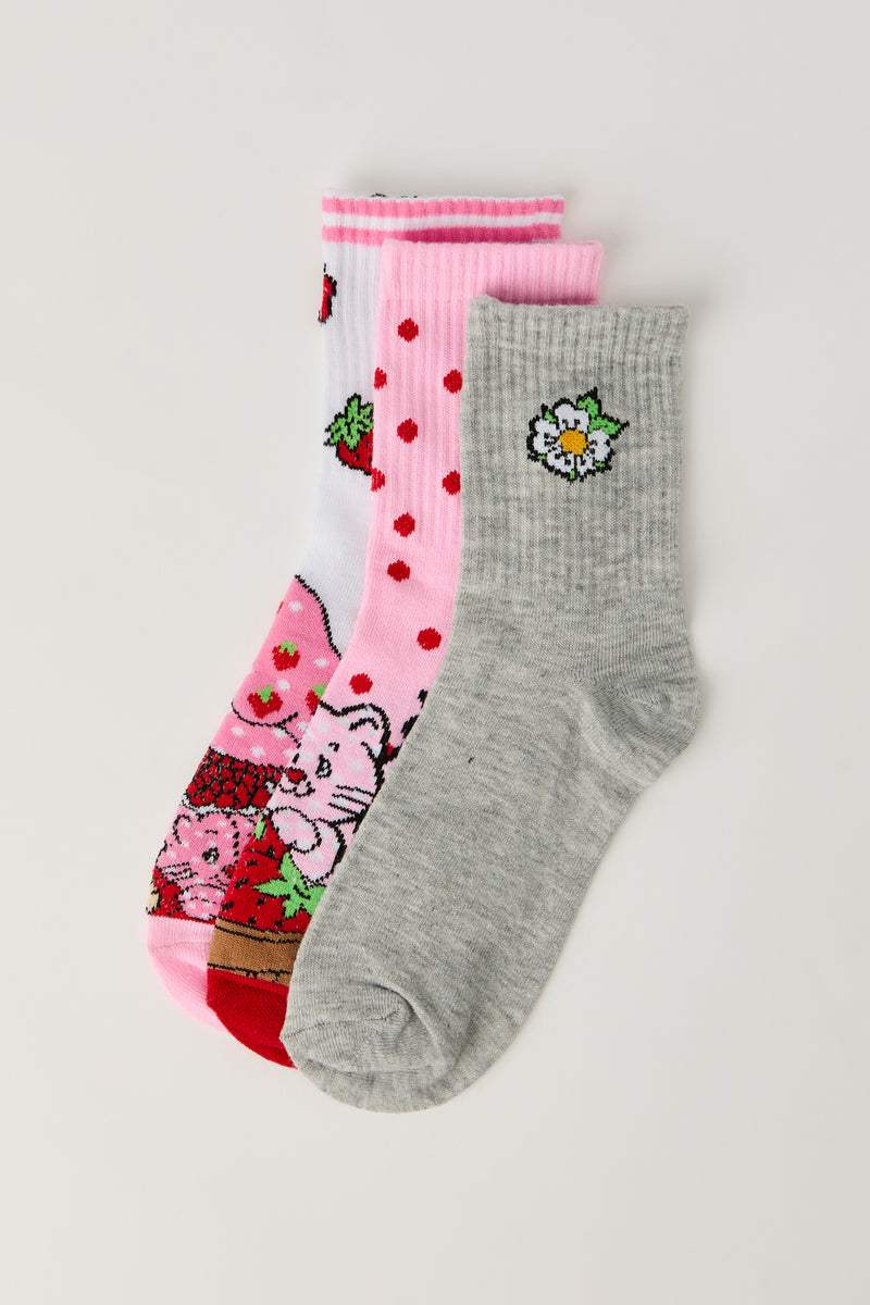 Chaussettes à imprimé Strawberry Shortcake (3 paires)