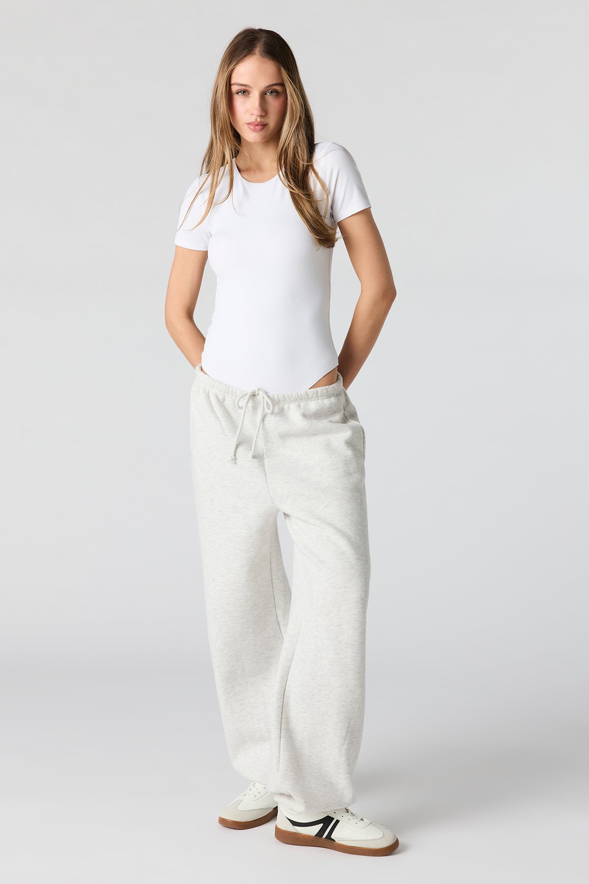 Alt View 3. Ribbed T-Shirt Bodysuit - White