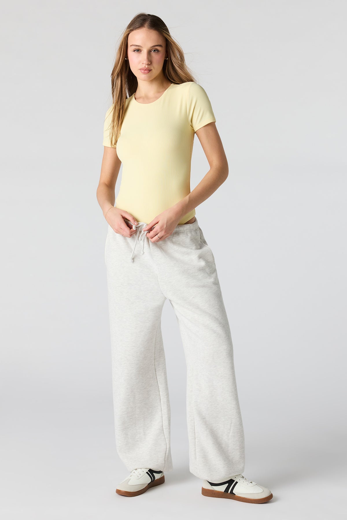 Alt View 3. Ribbed T-Shirt Bodysuit - Yellow