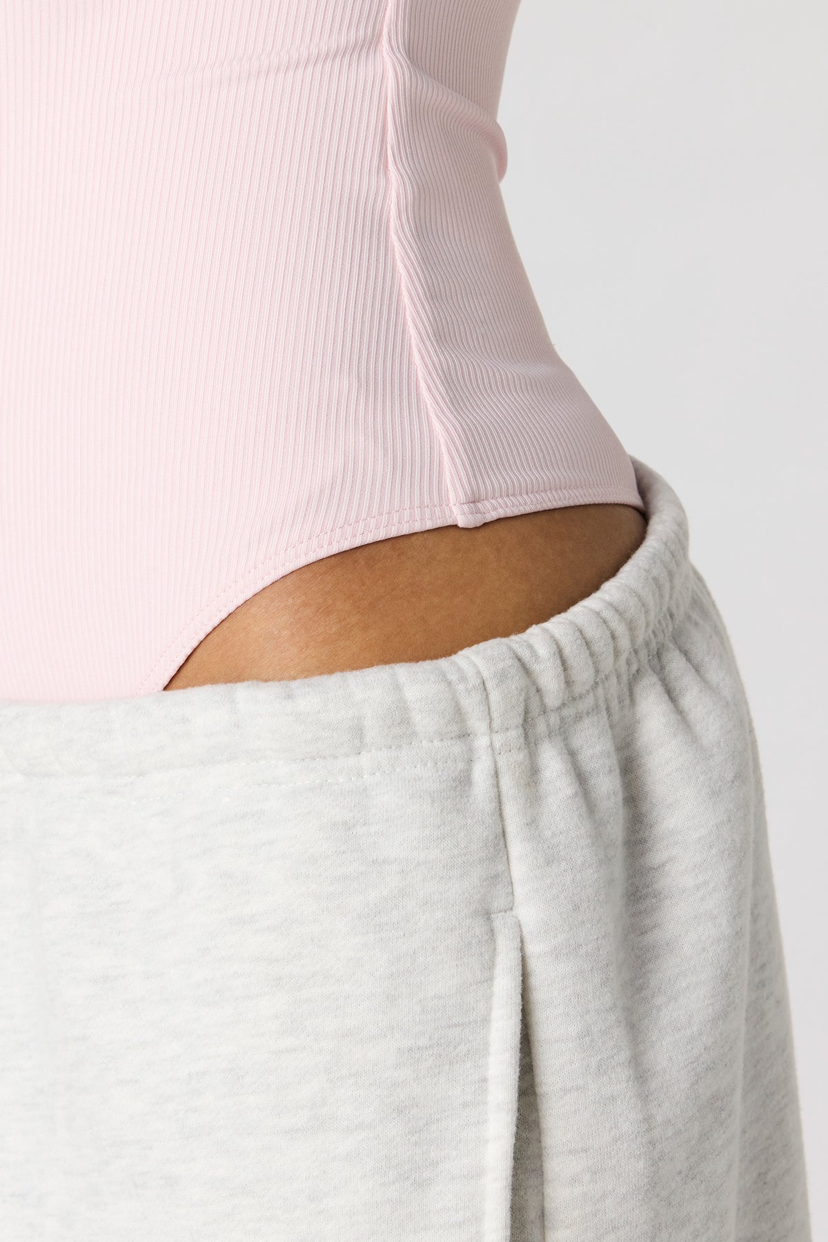 Alt View 4. Contour Ribbed Square Neck Bodysuit - Pink