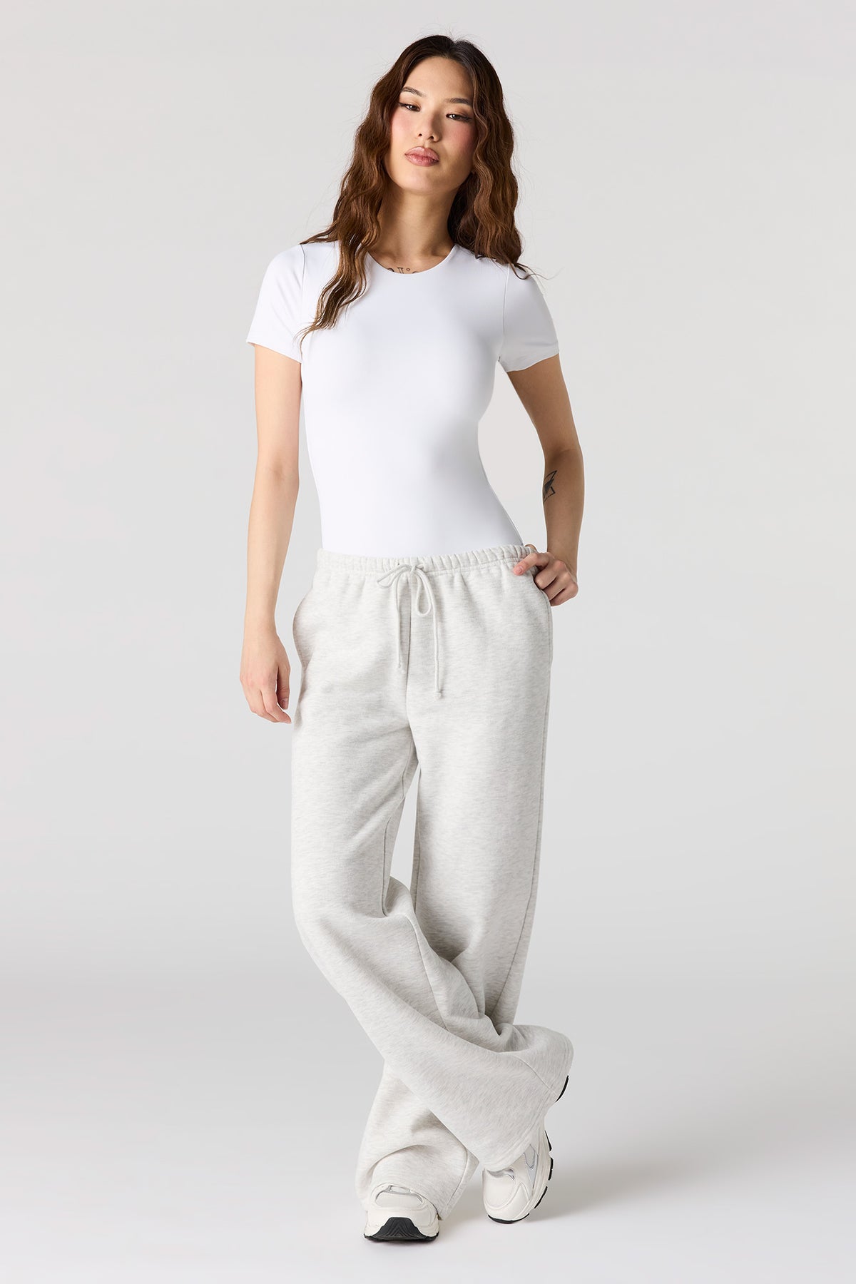 Alt View 3. Contour Crewneck Short Sleeve Bodysuit - White