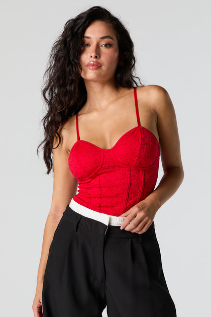 Floral Lace Corset Bodysuit