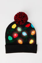 Light Up Pom Christmas Beanie