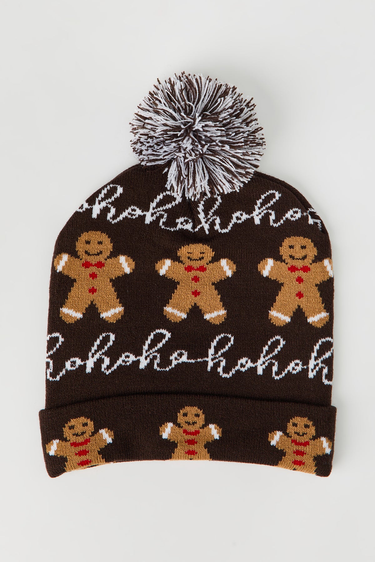Alt View 2. Light Up Pom Christmas Beanie - Brown