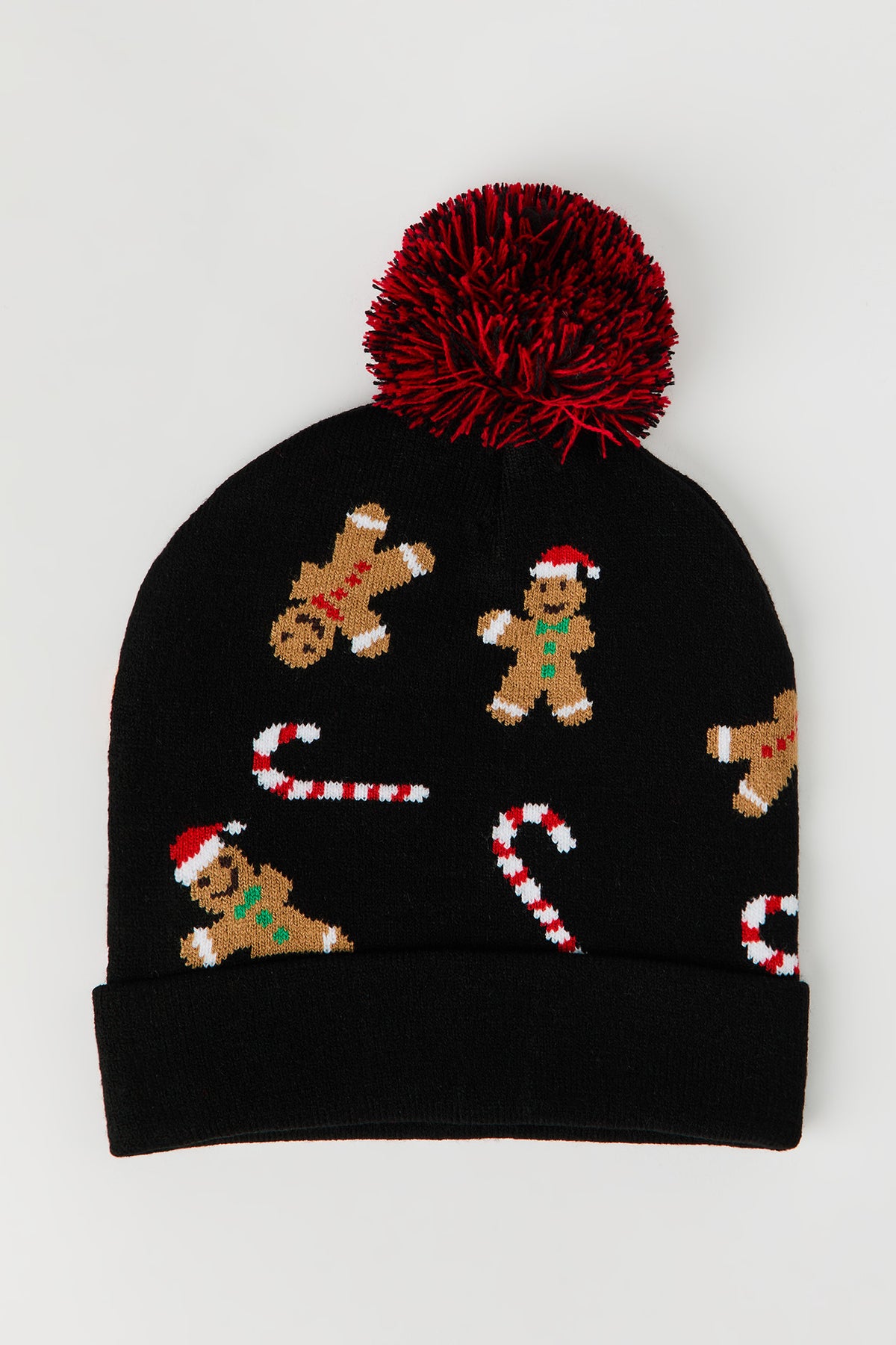 Alt View 2. Light Up Pom Christmas Beanie - Tan
