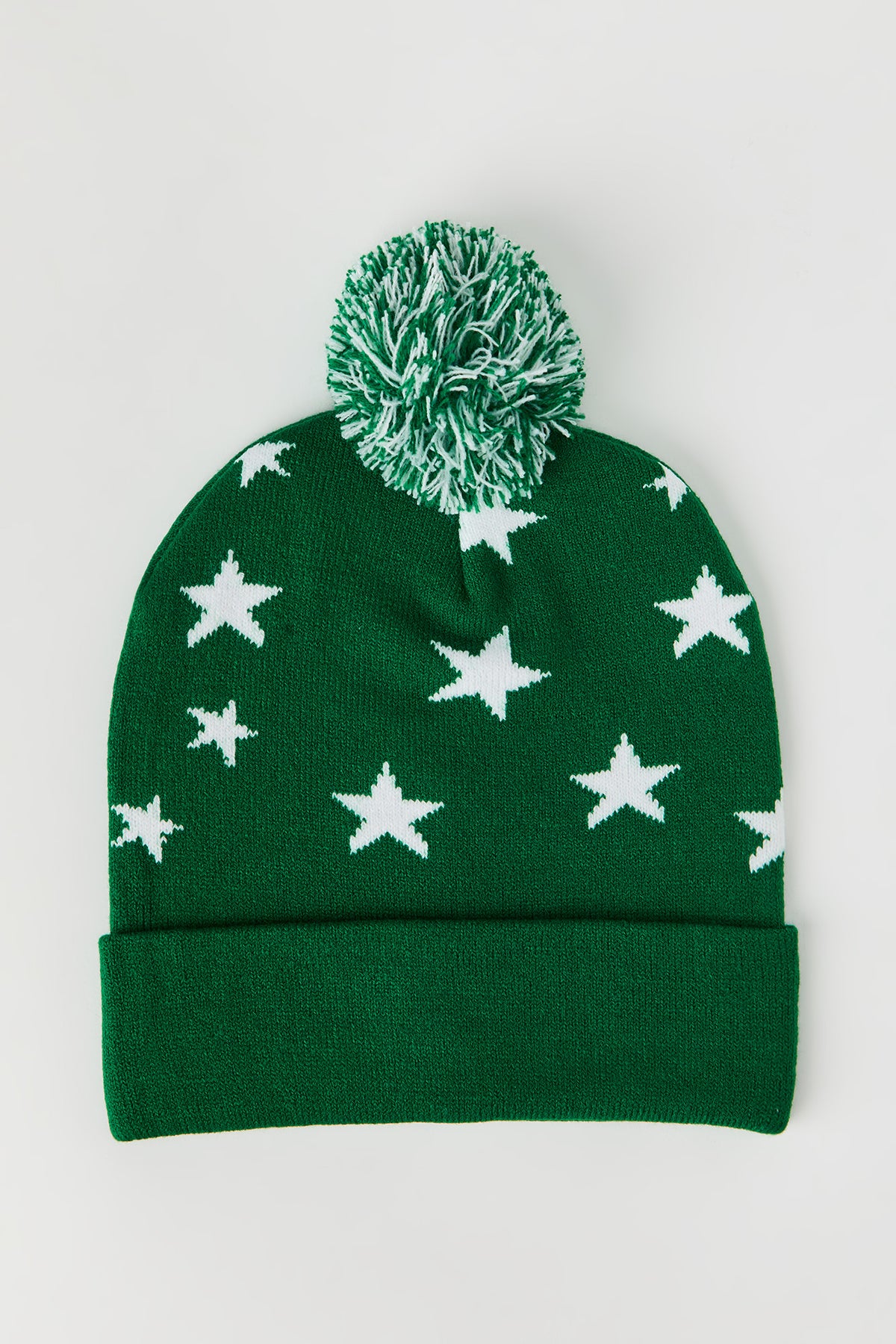 Alt View 2. Light Up Pom Christmas Beanie - Green