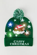 Light Up Pom Christmas Beanie