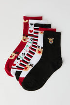 Chaussettes un quart de Noël (paquet de 5)