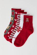 Chaussettes un quart de Noël (paquet de 5)
