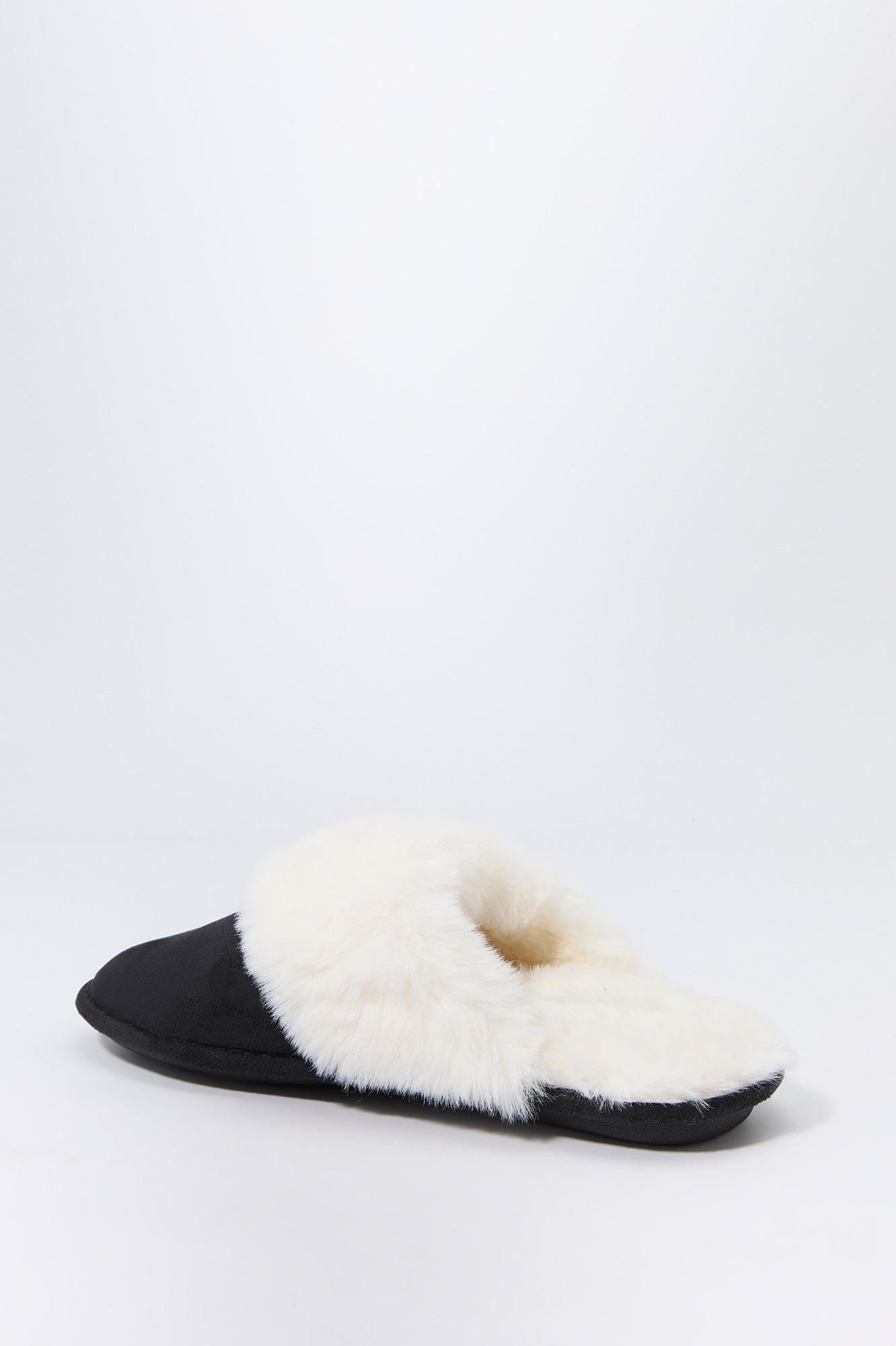 Faux Fur Collared Slipper