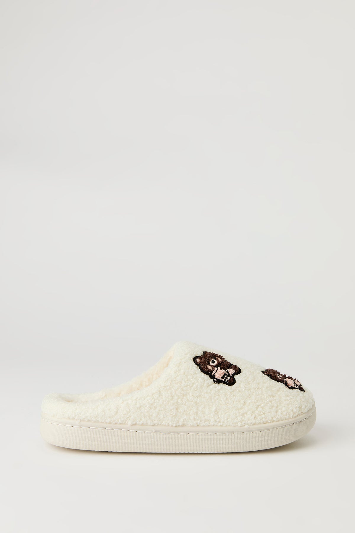 Boba Bear Sherpa Slippers - Ivory