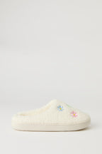 Pantoufles fleuries en Sherpa