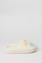 Pantoufles Coeurs fleuries en Sherpa