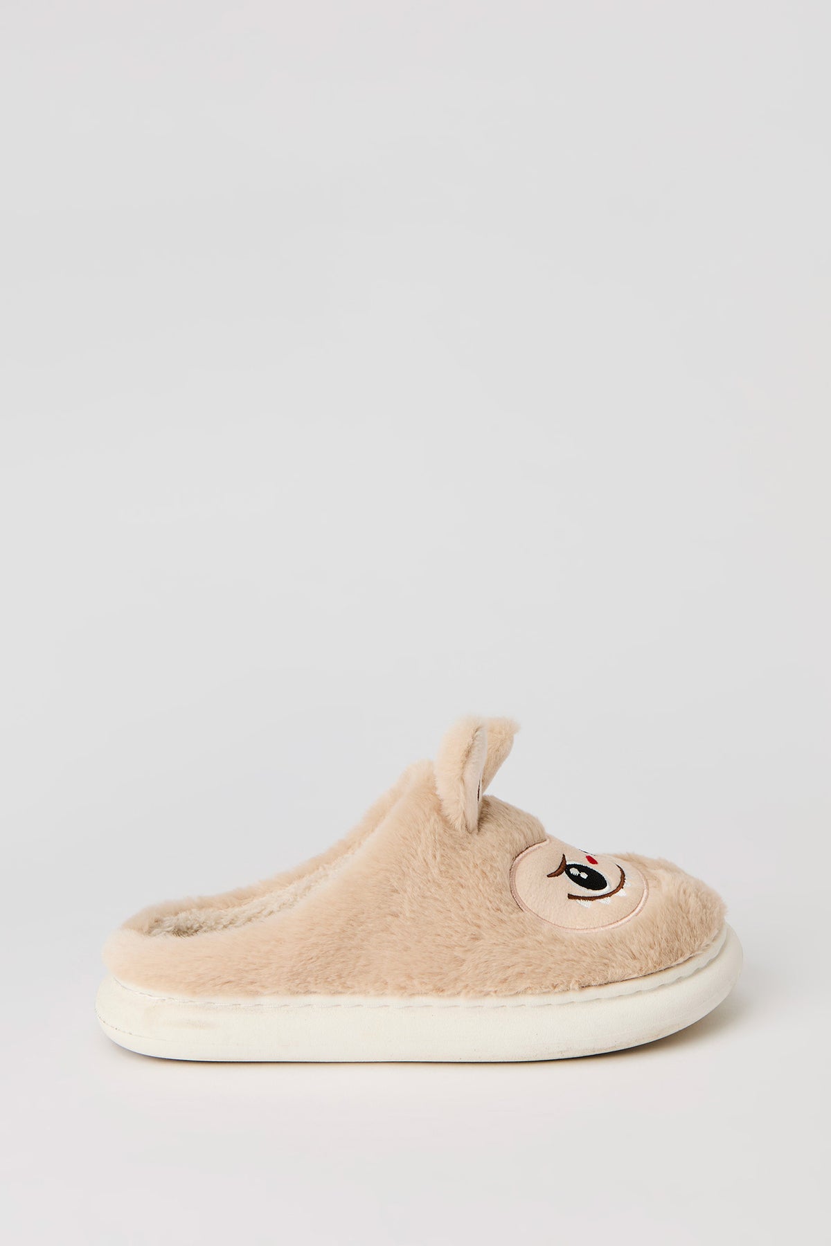 Alt View 2. Alabebé 3D Fuzzy Slippers - Ivory