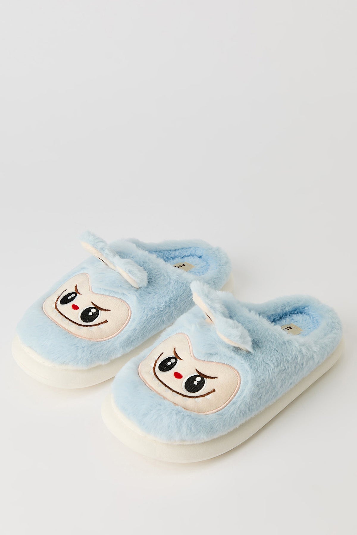 Alt View 2. Alabebé 3D Fuzzy Slippers - Light Blue