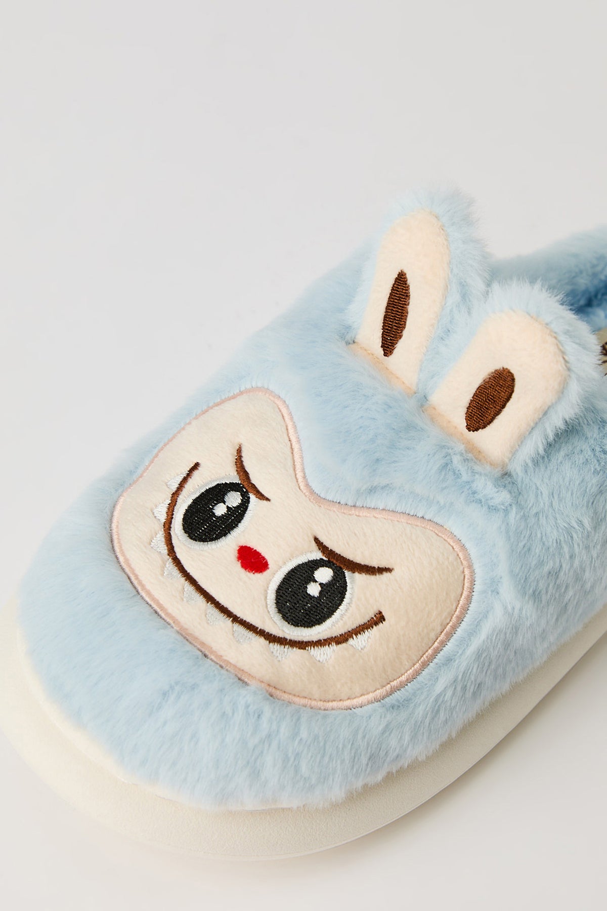 Alt View 3. Alabebé 3D Fuzzy Slippers - Light Blue