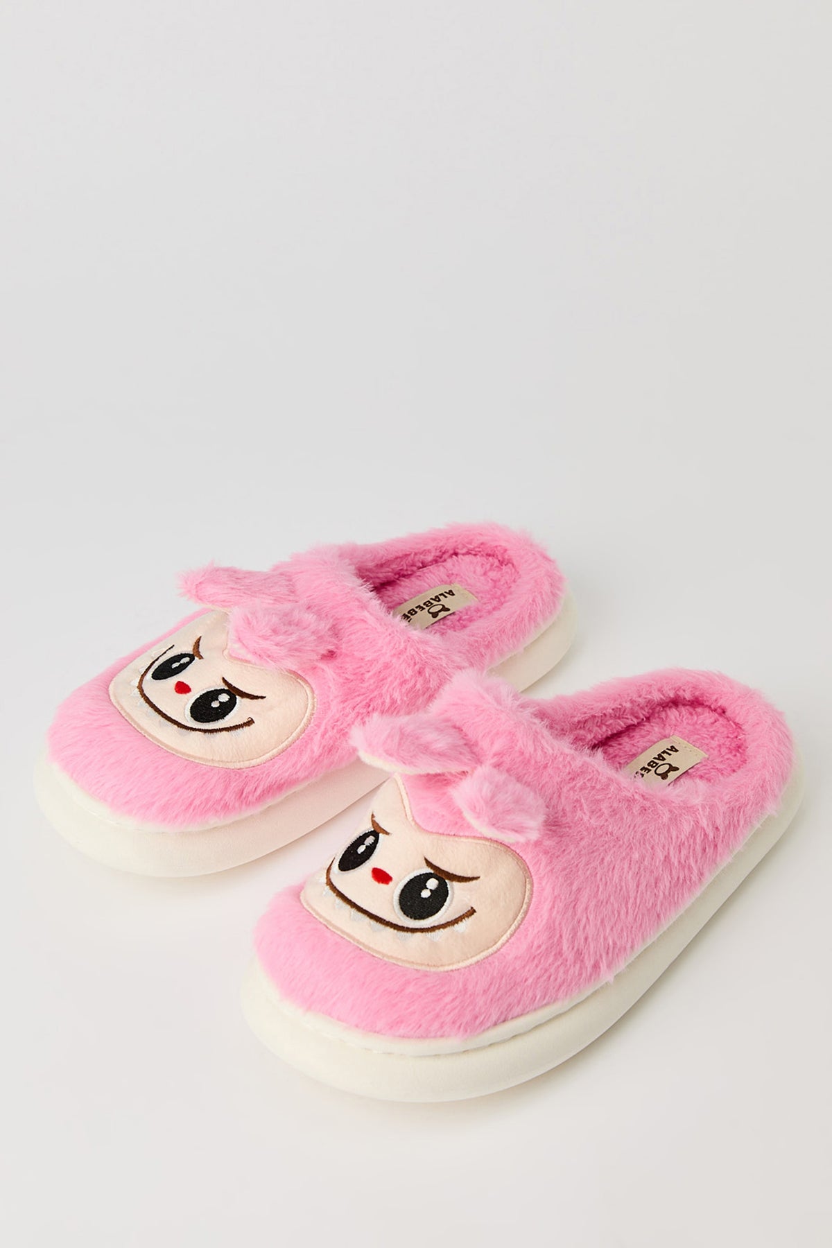Alt View 2. Alabebé 3D Fuzzy Slippers - Pink