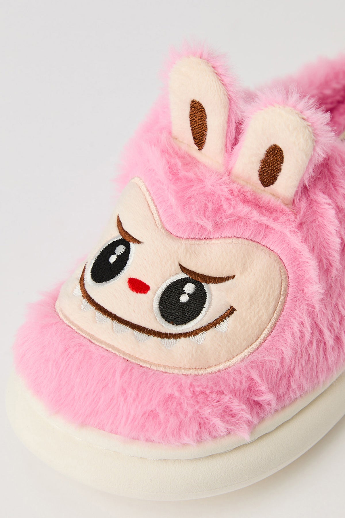 Alt View 3. Alabebé 3D Fuzzy Slippers - Pink