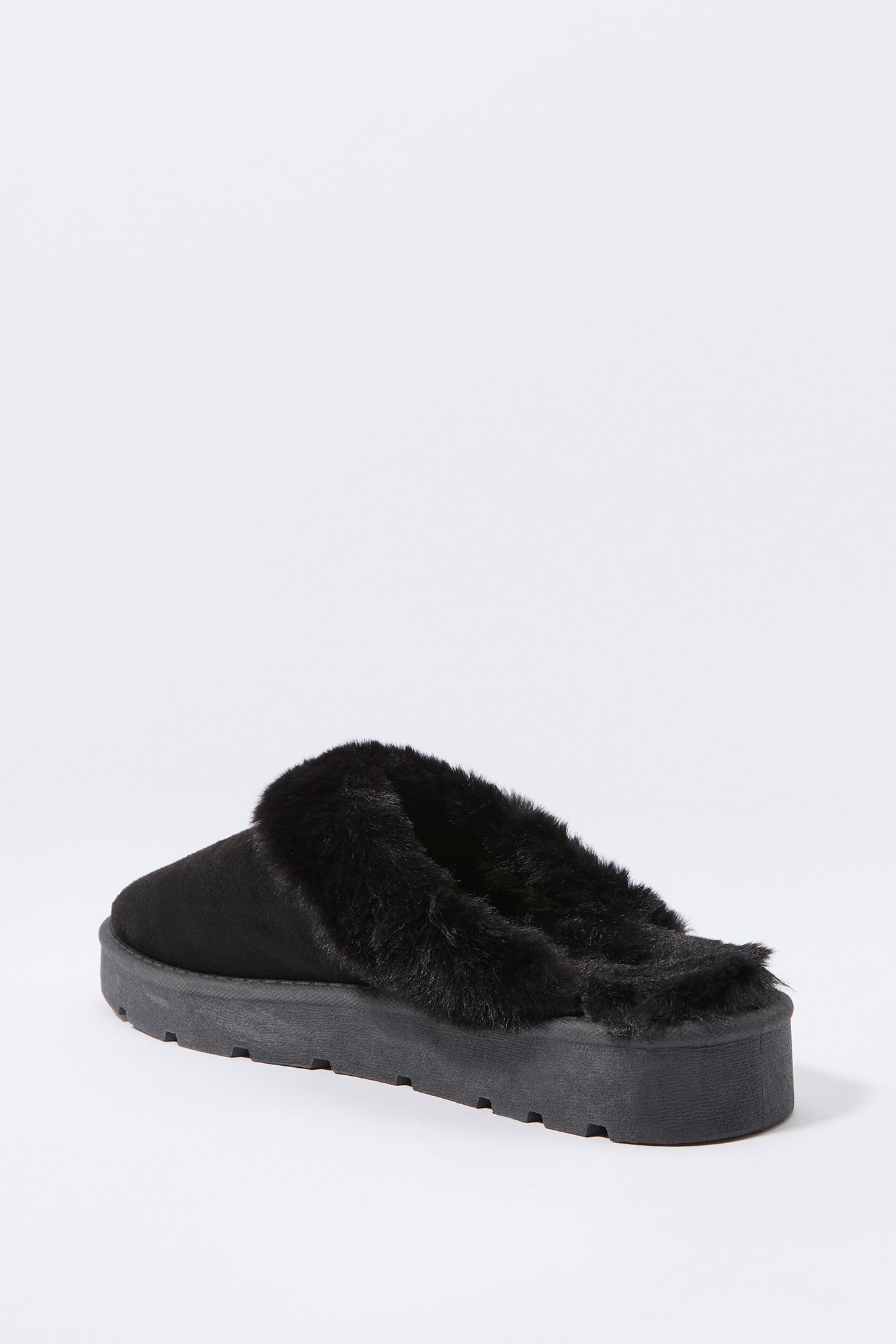 Faux Fur Collared Slipper Bootie