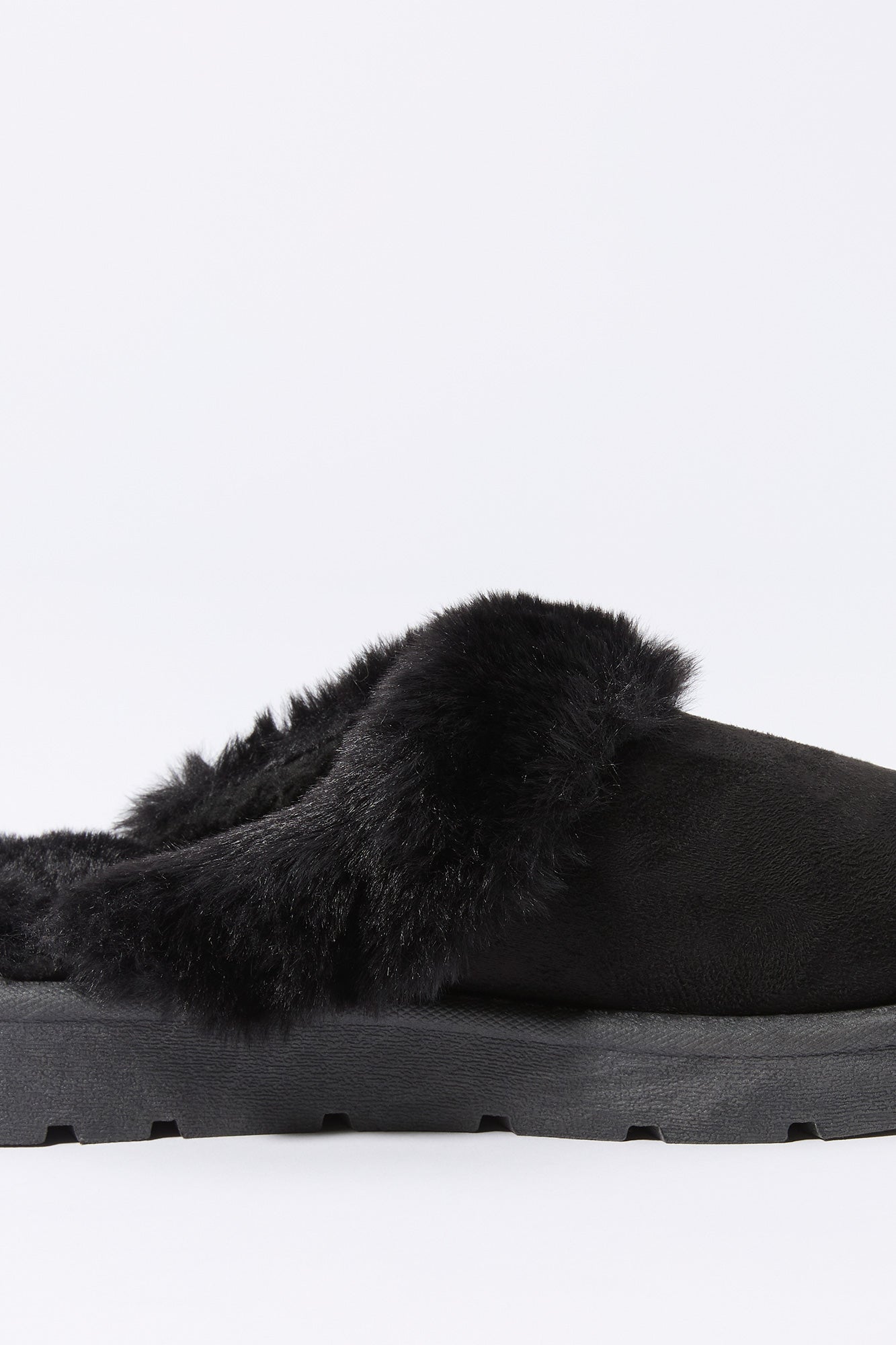 Faux Fur Collared Slipper Bootie