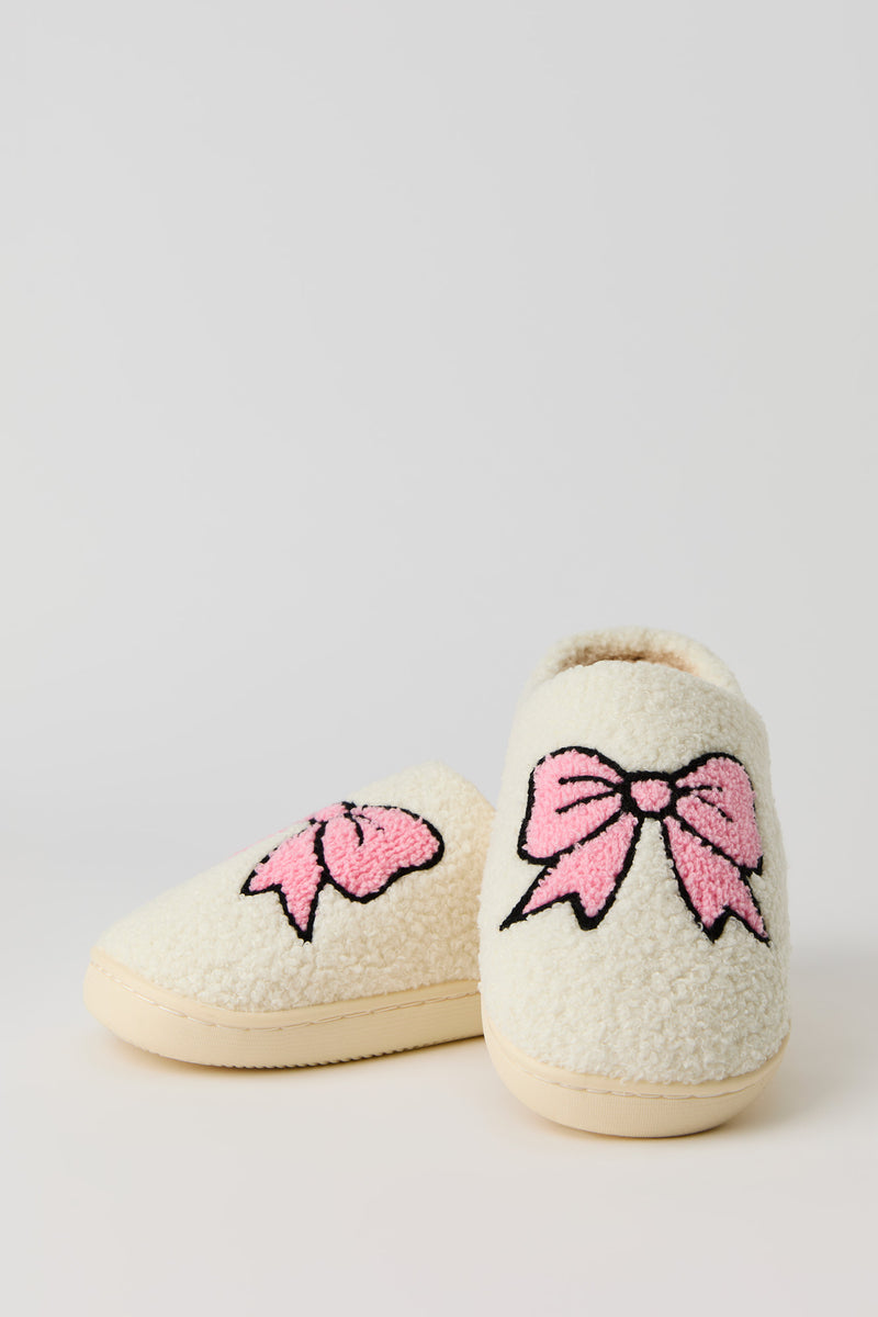 Bow Sherpa Slippers