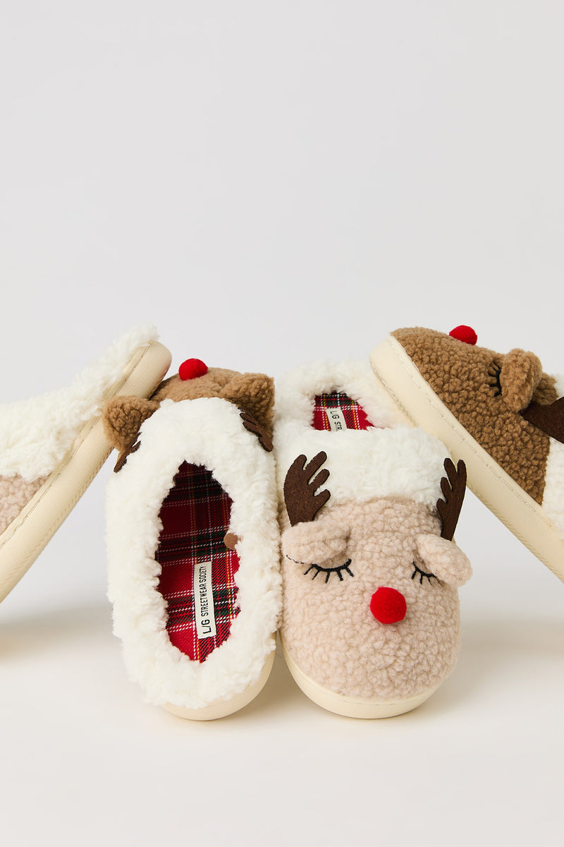 Pantoufles de Noël Rudolph 3D