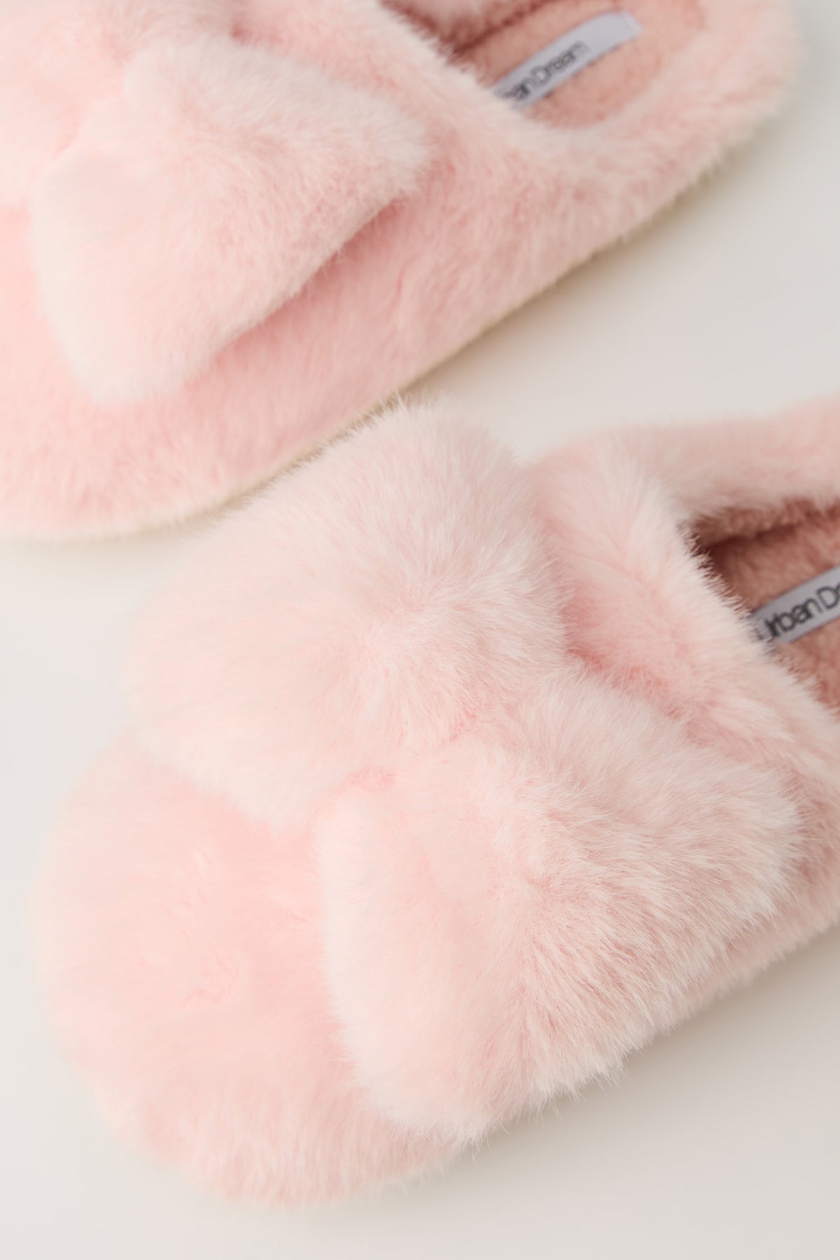 Alt View 3. Faux Fur Bow Slippers - Light Pink