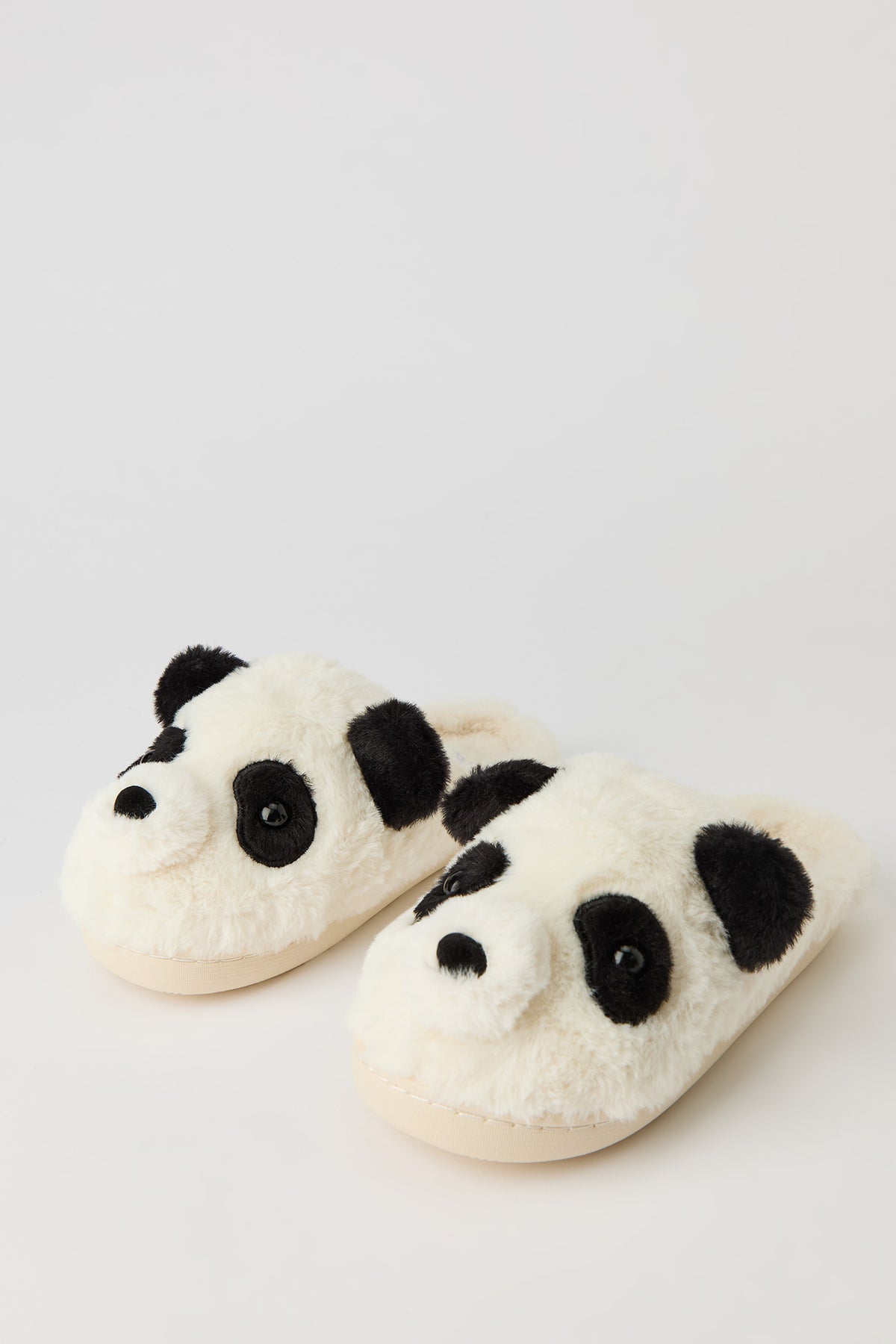 Alt View 2. 3D Panda Slippers - Black with White