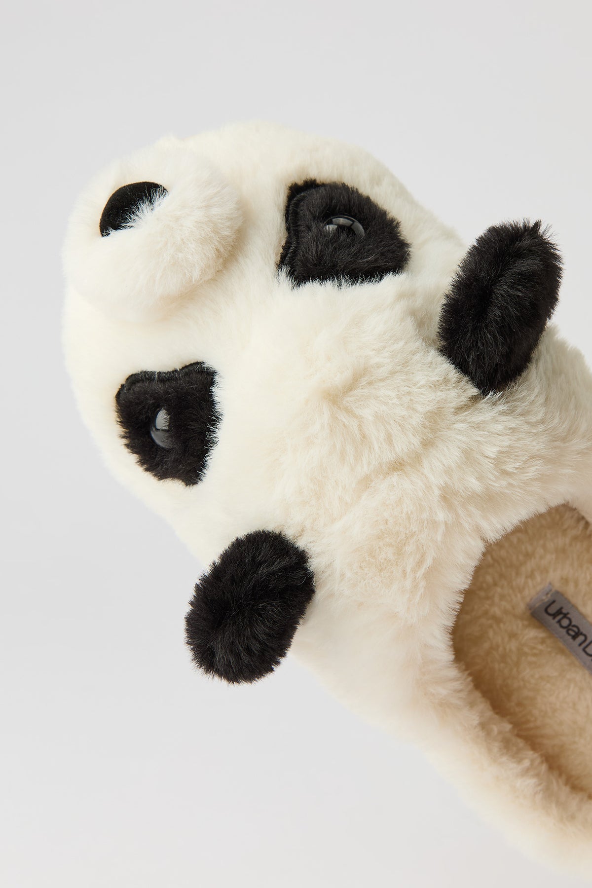 Alt View 3. 3D Panda Slippers - Black with White
