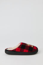 Plaid Reindeer Slippers