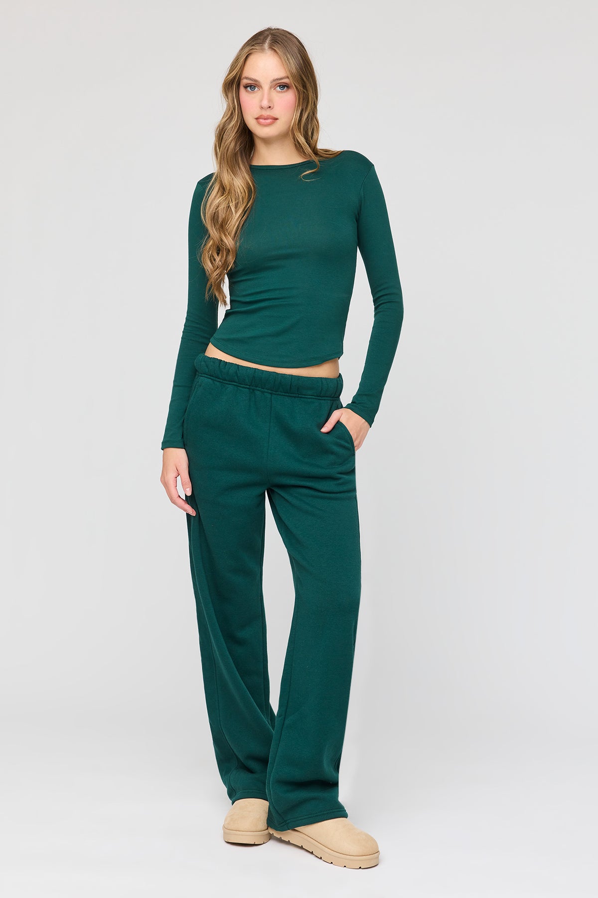 Alt View 3. Long Sleeve Top - Hunter Green