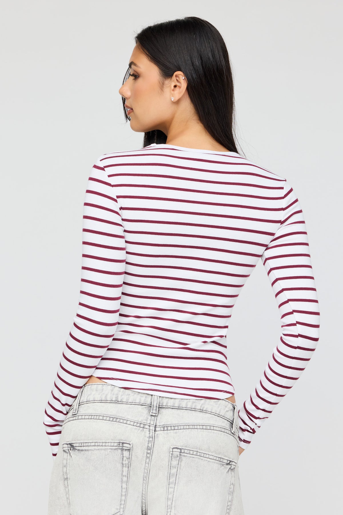 Alt View 2. Long Sleeve Top - Wine