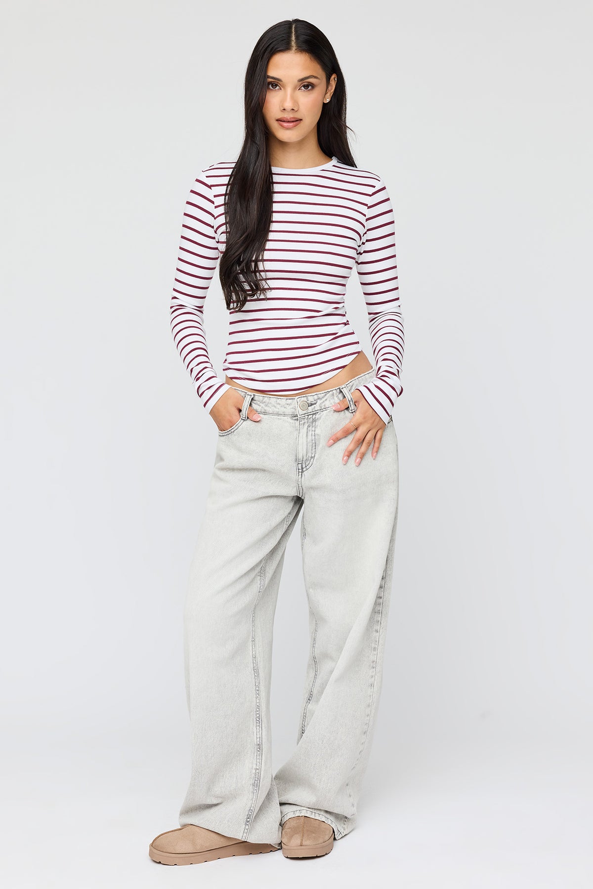 Alt View 3. Long Sleeve Top - Wine
