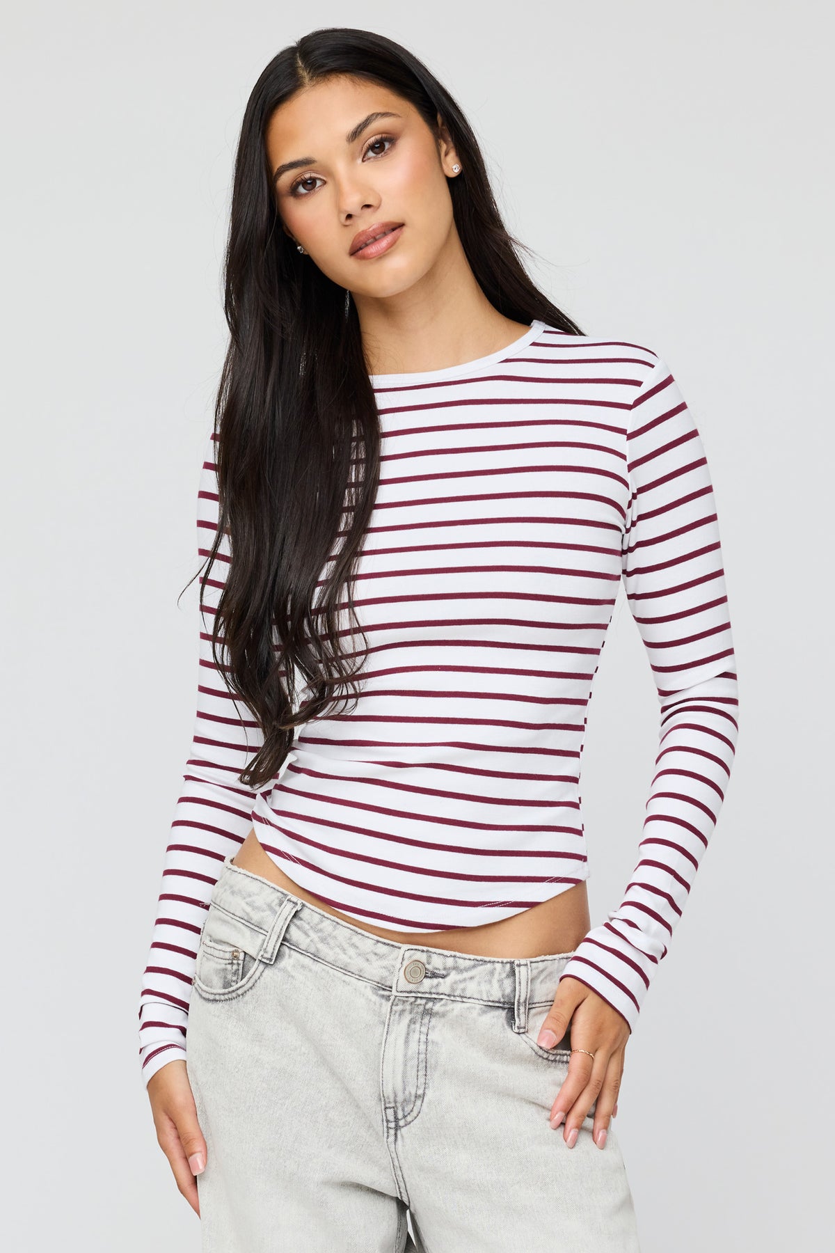 Alt View 4. Long Sleeve Top - Wine