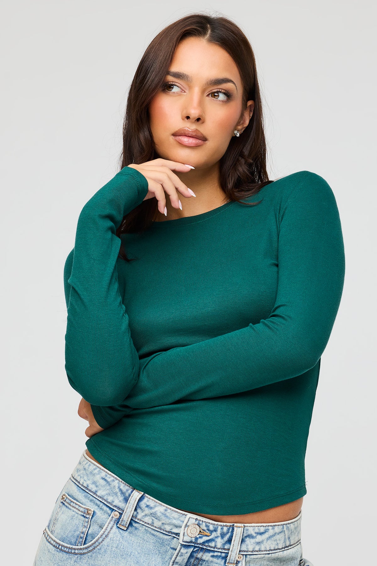 Long Sleeve Top - Hunter Green